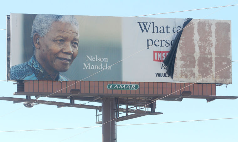Wind-damaged billboard